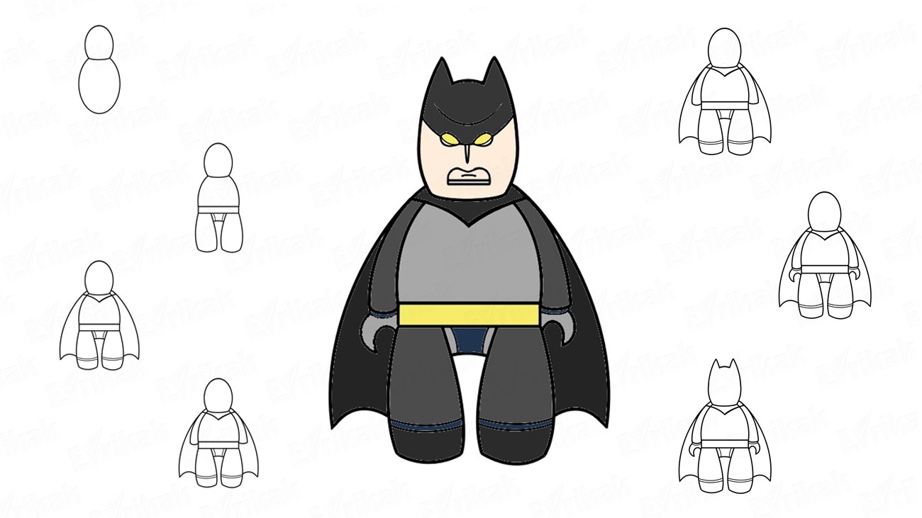 Как нарисовать Бэтмена из мультфильма (+ раскраска)